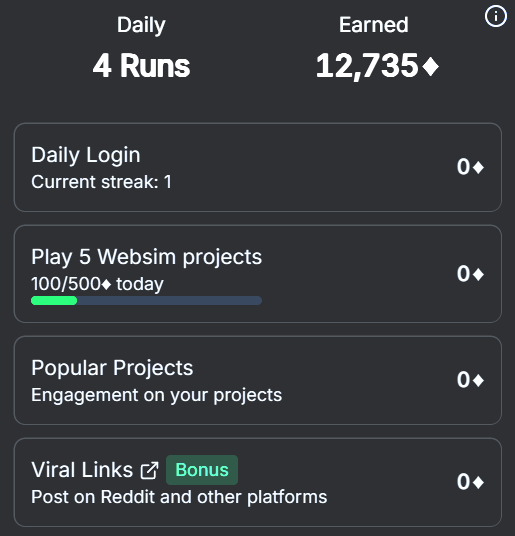 Rewards Dashboard Screenshot
